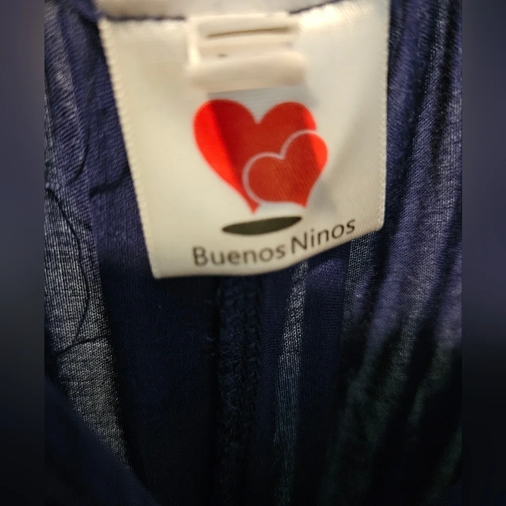 BUENOS NINOS NAVY BLUE JUMPSUIT SIDE POCKETS SPAGHETTI STRAPS SIZE MEDIUM - Picture 7 of 14